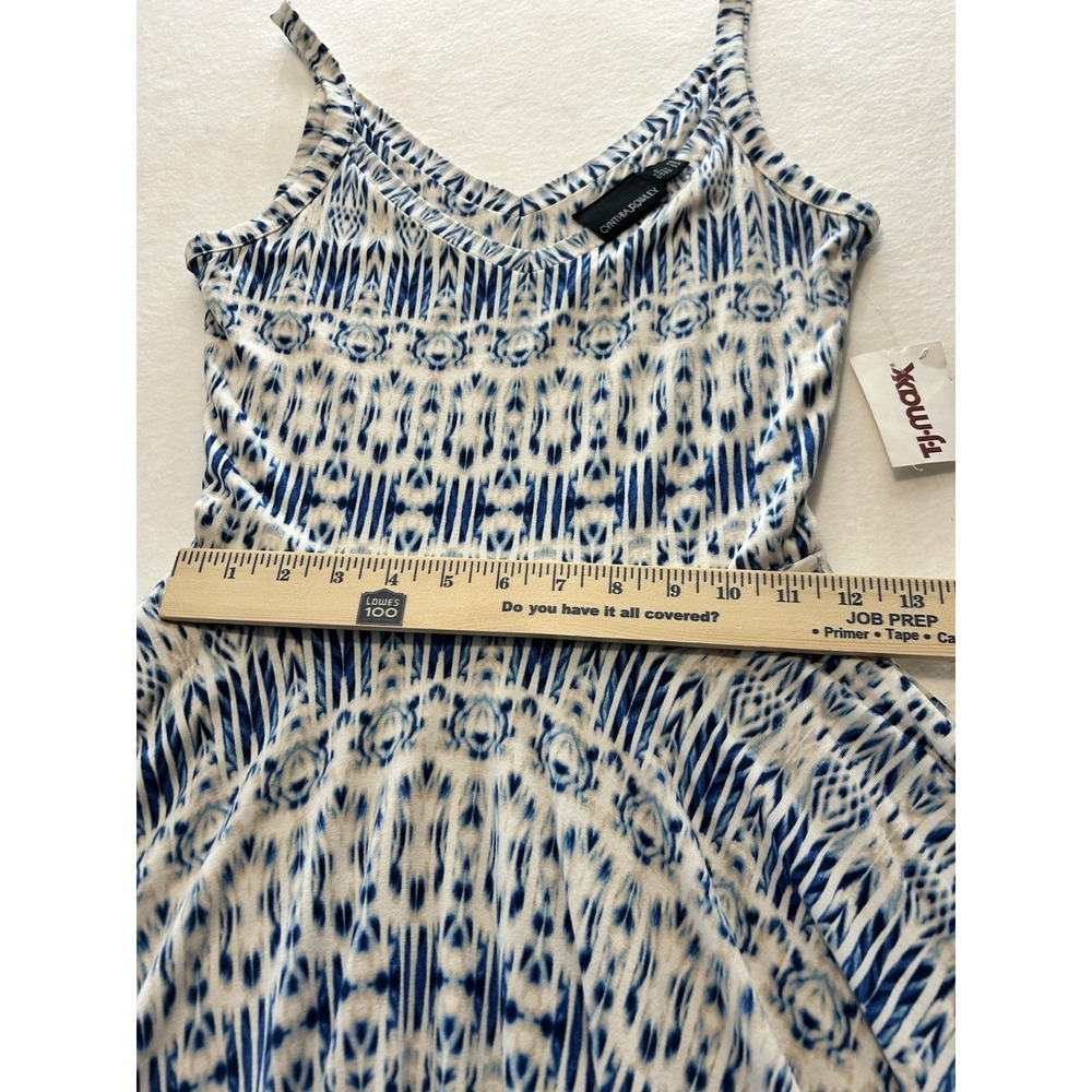 Cynthia‎ Rowley Tank Dress Women Size S Geometric Blue White NEW - Picture 9 of 9